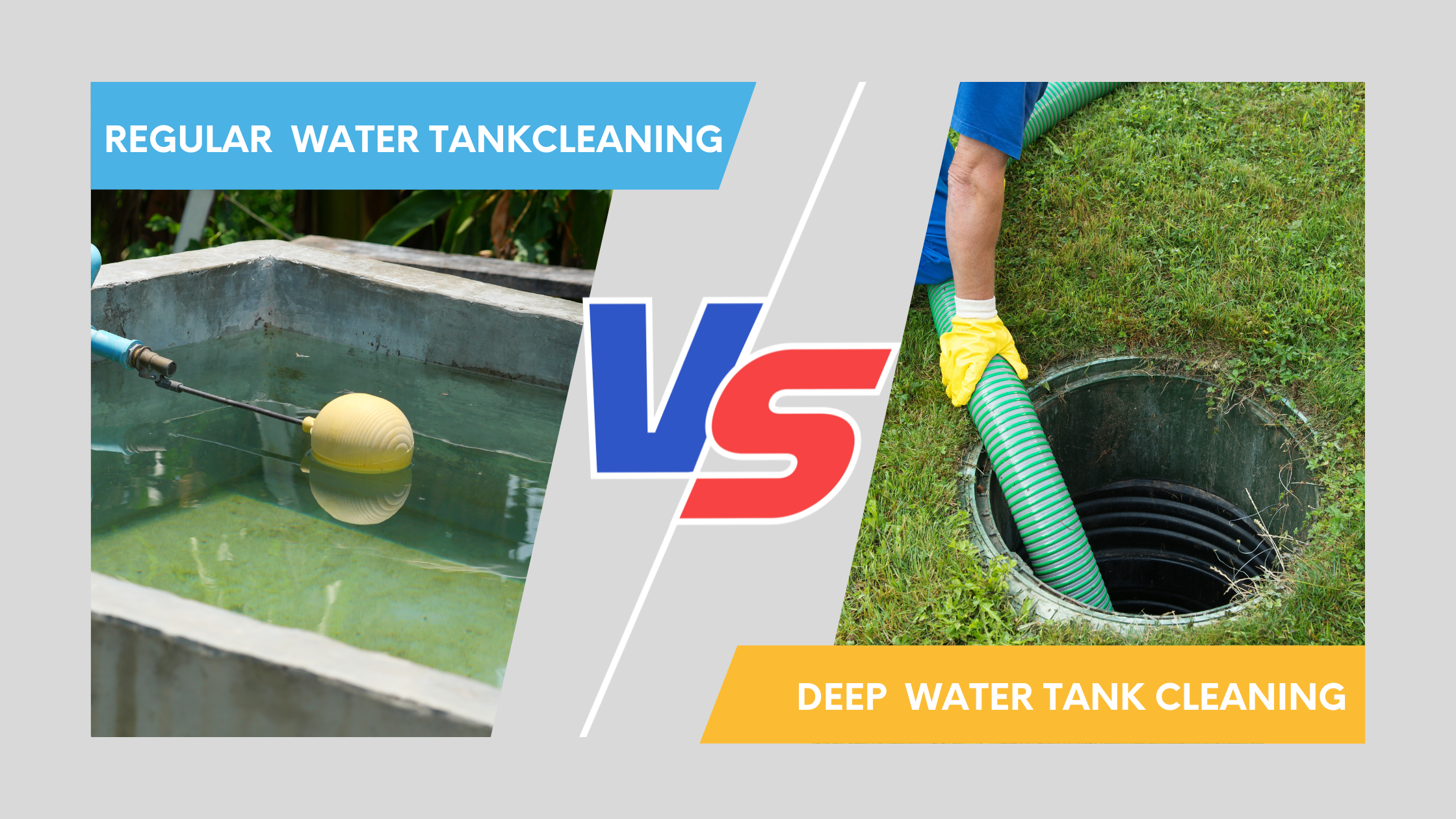 Regular cleaning vs deep cleaning of water tank