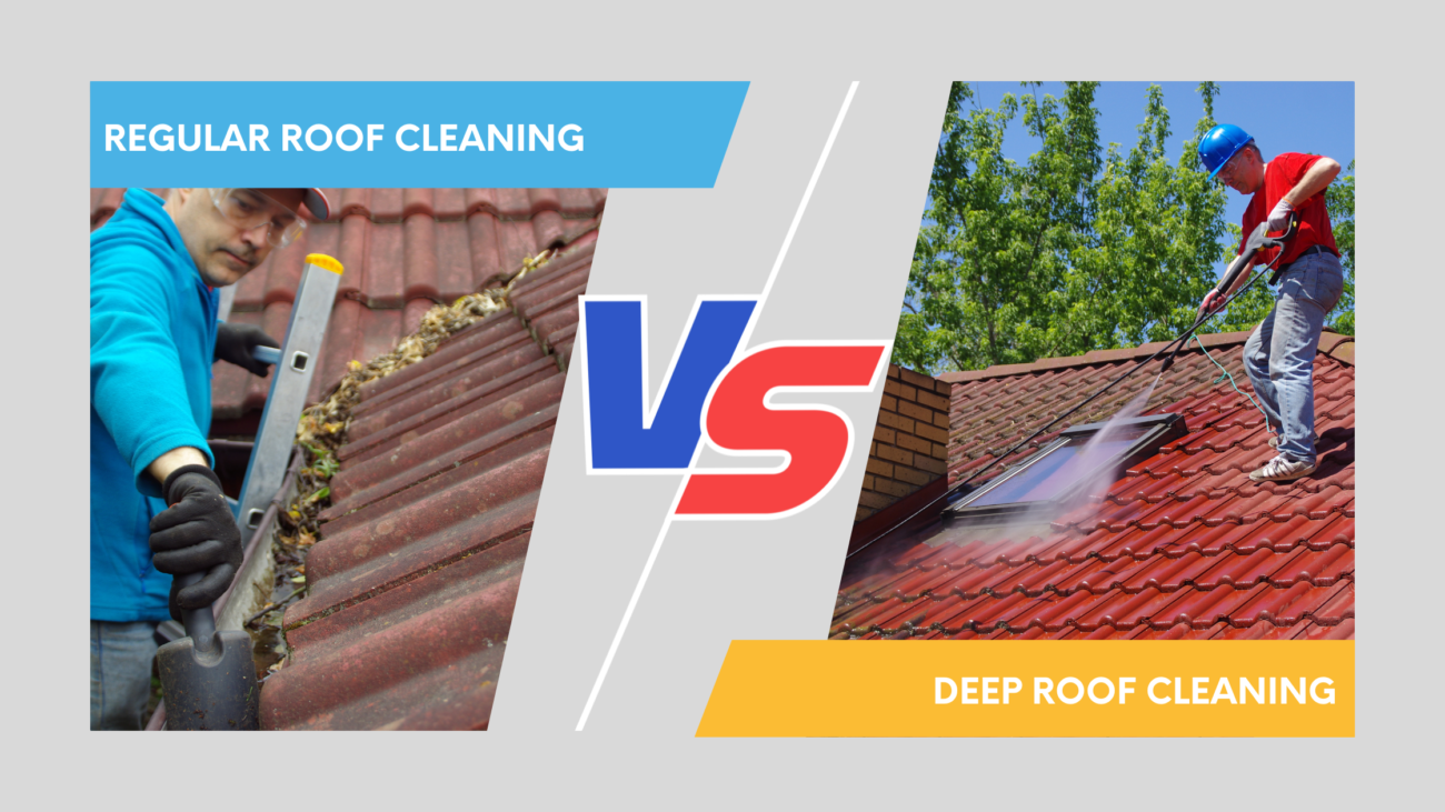 Regular cleaning vs deep cleaning of the roof